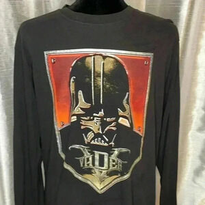 Star Wars Men’s Small Black Long Sleeve Darth Vader Graphic Tee